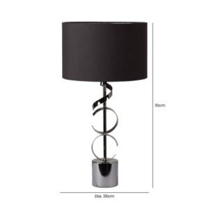 HSUK- Black Linen Shade Silver Inside - Metal Lamps - Home Store UK