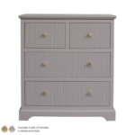 HUSK- Summer Grey Wood 4 Drawer Chest Cabinet Chest Of Drawer Home Store UK