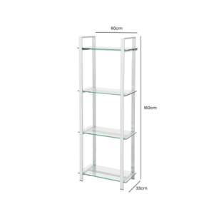 HSUK- 160cm Chrome and Glass 3 Tier Display Unit - Display Cabinets - Home Store UK
