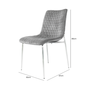HSUK- Value Zula Grey Dining Chair With Chrome Legs Home Store UK