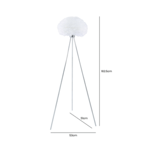 HSUK- Tripod Floor Lamp with White Feather Shade - Tripod Lamps - Home Store UK