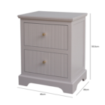 HUSK- Summer Grey Wood 2 Drawer Bedside Cabinet Bedside Cabinet Home Store UK