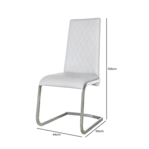 HSUK- Leo Light Grey Chrome Dining Chair Home Store Uk