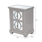 HUSK- Grey Wood 2 Drawer Bedside Cabinet