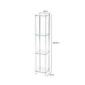 HSUK- 126cm Chrome and Glass 3 Tier Display Unit - Display Cabinets - Home Store UK