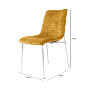 HSUK- Value Zula Mustard Dining Chair With Chrome Legs Dining Chairs Home Store UK