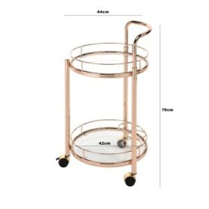 HUSK- Gold Metal And Clear Glass Trolley