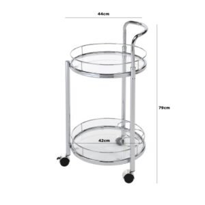 HUSK- Chrome Metal And Clear Glass Trolley