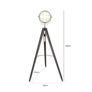 HSUK- Grey Wooden Hollywood Tripod Lamp with Spot Light - Tripod Lamps - Home Store UK