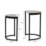 HSUK-Set Of 2 Half Moon Black Nest Table | Nest Of Table | Home Store UK
