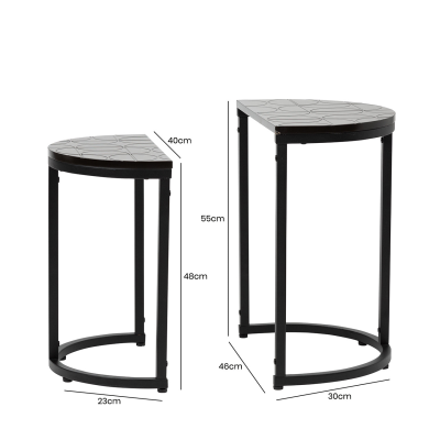 HSUK-Set Of 2 Half Moon Black Nest Table | Nest Of Table | Home Store UK HSUK-Set Of 2 Half Moon Black Nest Table | Nest Of Table | Home Store UK
