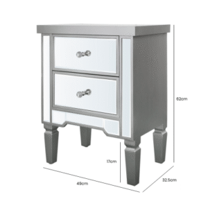 HUSK- Value Silver Bedside Cabinet Bedside Cabinet Bedside Home Store UK