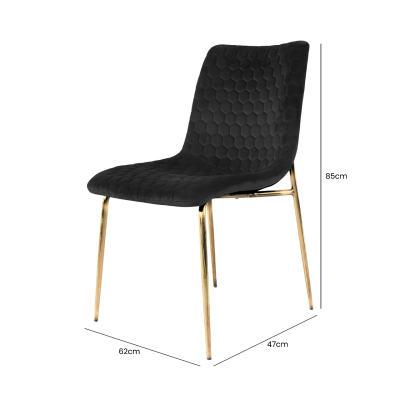 HSUK- Zula Black Dining Chair with Gold Legs Dining Chairs Home Store UK HSUK- Zula Black Dining Chair with Gold Legs Dining Chairs Home Store UK