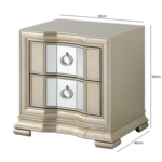 HUSK- 2 Drawer Mirror Cabinet Bedside Cabinet Home Store UK