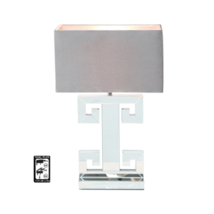 HSUK- Anya Table Lamp With Grey Shade - Mirror Lamps - Home Store UK