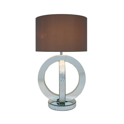 HSUK- Glitz Double Ring Table Lamp with Taupe Shade - Glitz Lamps - Home Store UK