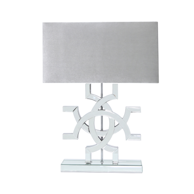 HSUK- Athos Clear Glass Table Lamp With Grey Shade - Mirror Lamps - Home Store UK HSUK- Athos Clear Glass Table Lamp With Grey Shade - Mirror Lamps - Home Store UK