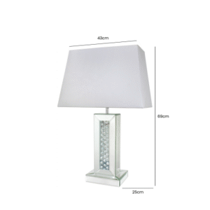 HSUK- Astoria Mirror Medium Pillar Table Lamp - Mirror Lamps - Home Store UK