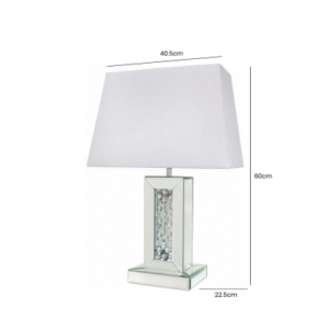 HSUK- Astoria Mirror Small Pillar Table Lamp - Mirror Lamps - Home Store UK