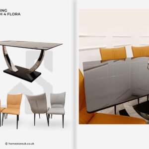 Venus Dining Table with 4 Flora Chairs Dining Table Sets Home Store UK