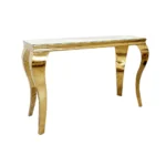Louis Gold Console Table In White Glass Top Console Tables Home Store UK