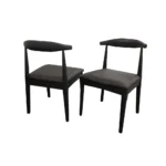 Elsa Wooden Wishbone Chair with Matt Black Seat Dining Chairs Home Store UK