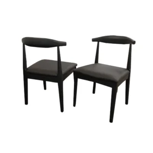 Elsa Wooden Wishbone Chair with Matt Black Seat Dining Chairs Home Store UK