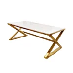Zion Gold Coffee Table With Polar White Sintered Top Coffee Table Home Store UK
