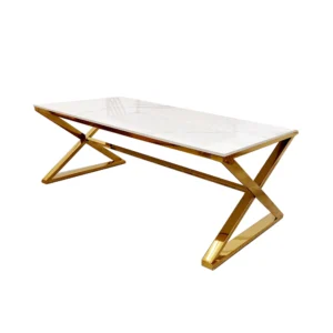 Zion Gold Coffee Table With Polar White Sintered Top Coffee Table Home Store UK