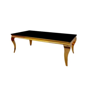 Louis Gold Coffee Table With Black Glass Top Coffee Table Home Store UK