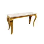 Louis Gold Coffee Table with White Glass Top Coffee Table Home Store UK