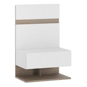 Chelsea Bedroom Bedside Extension for bed in white with an Truffle Oak Trim Bedside Cabinet Home Store UK