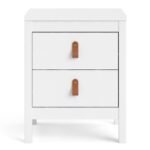 Poppy Bedside Table 2 drawers in White Bedside Cabinet Home Store UK