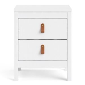 Poppy Bedside Table 2 drawers in White Bedside Cabinet Home Store UK