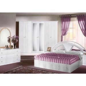 Dima Mobili Akira White Bedroom Set with 6 Door Wardrobe ﻿ Italian Bedroom Set Home Store UK