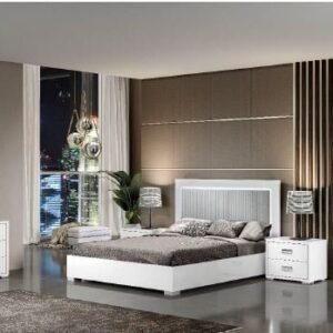 H2O Design Bella White Italian Bedroom Set with 4 Door Wardrobe Italian Bedroom Set Home Store Uk