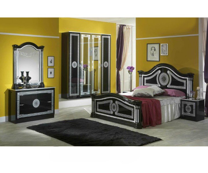 Ben Company New Serena Black and Silver Italian Bed Group Set with 6 Door Wardrobe Italian Bedroom Set Home Store Uk Ben Company New Serena Black and Silver Italian Bed Group Set with 6 Door Wardrobe Italian Bedroom Set Home Store Uk