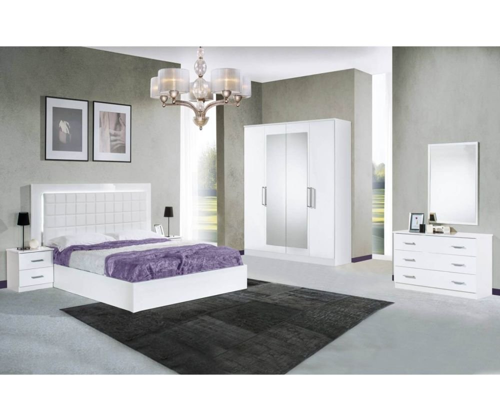 Dima Mobili Luna White Bedroom Set with 4 Door Wardrobe Italian Bedroom set Home Store Uk Dima Mobili Luna White Bedroom Set with 4 Door Wardrobe Italian Bedroom set Home Store Uk