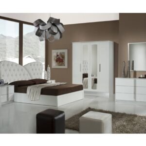 Dima Mobili Monia White Bedroom Set with 4 Door Wardrobe ﻿Italian Bedroom Set Home Store UK