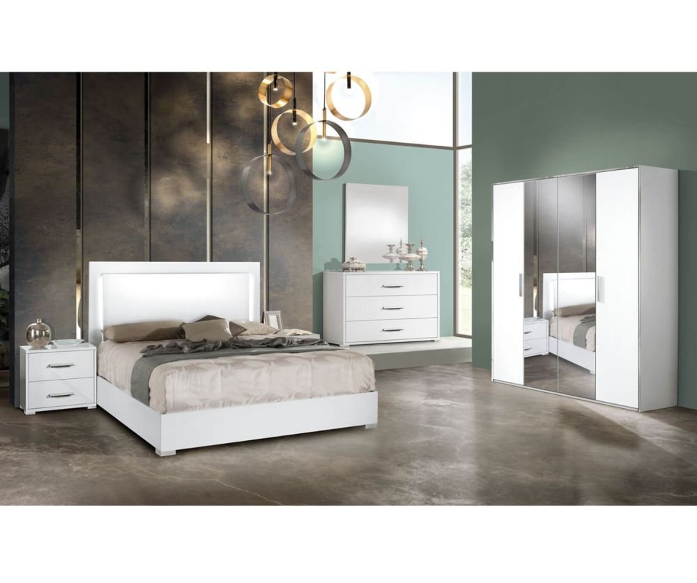 H2O Design Denise White Italian Bedroom Set with 4 Door Wardrobe Italian Bedroom Set Home Store UK H2O Design Denise White Italian Bedroom Set with 4 Door Wardrobe Italian Bedroom Set Home Store UK