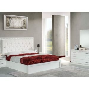 Dima Mobili Linda White Bedroom Set with 6 Door Wardrobe Italian Bedroom Set Home Store UK