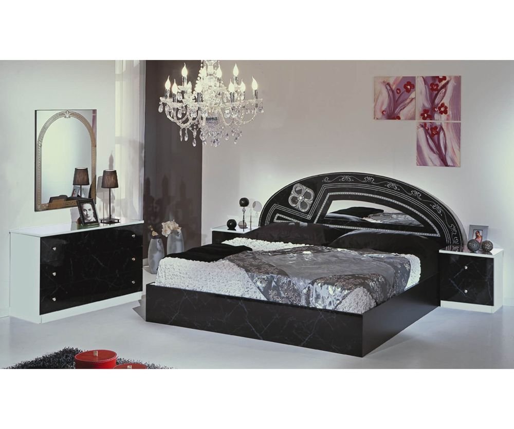 Dima Mobili Salwa Marble Black and White Bedroom Set with 4 Door Wardrobe Italian Bed Room Home Store UK Dima Mobili Salwa Marble Black and White Bedroom Set with 4 Door Wardrobe Italian Bed Room Home Store UK
