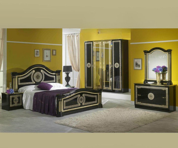 Ben Company New Serena Black and Gold Italian Bed Group Set with 4 Door Wardrobe Italian Bedroom Set Home Store Uk Ben Company New Serena Black and Gold Italian Bed Group Set with 4 Door Wardrobe Italian Bedroom Set Home Store Uk