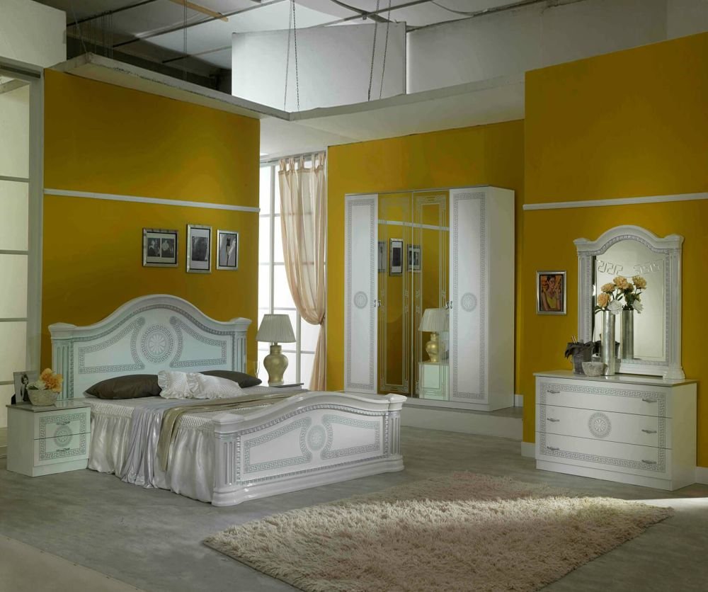 Ben Company New Serena White and Silver Italian Bed Group Set with 4 Door Wardrobe Italian Bedroom Set Home Store Uk Ben Company New Serena White and Silver Italian Bed Group Set with 4 Door Wardrobe Italian Bedroom Set Home Store Uk