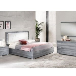 Ben Company Nicole Grey Finish Italian Bedroom Set Italian Bedroom Set Home Store Uk