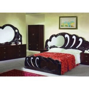 Dima Mobili Paola Mahogany Bedroom Set with 4 Door Wardrobe Italian Bedroom Set Home Store UK