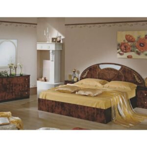 Dima Mobili Rosa Walnut Bedroom Set with 4 Door Wardrobe Italian Bedroom Set Home Store UK