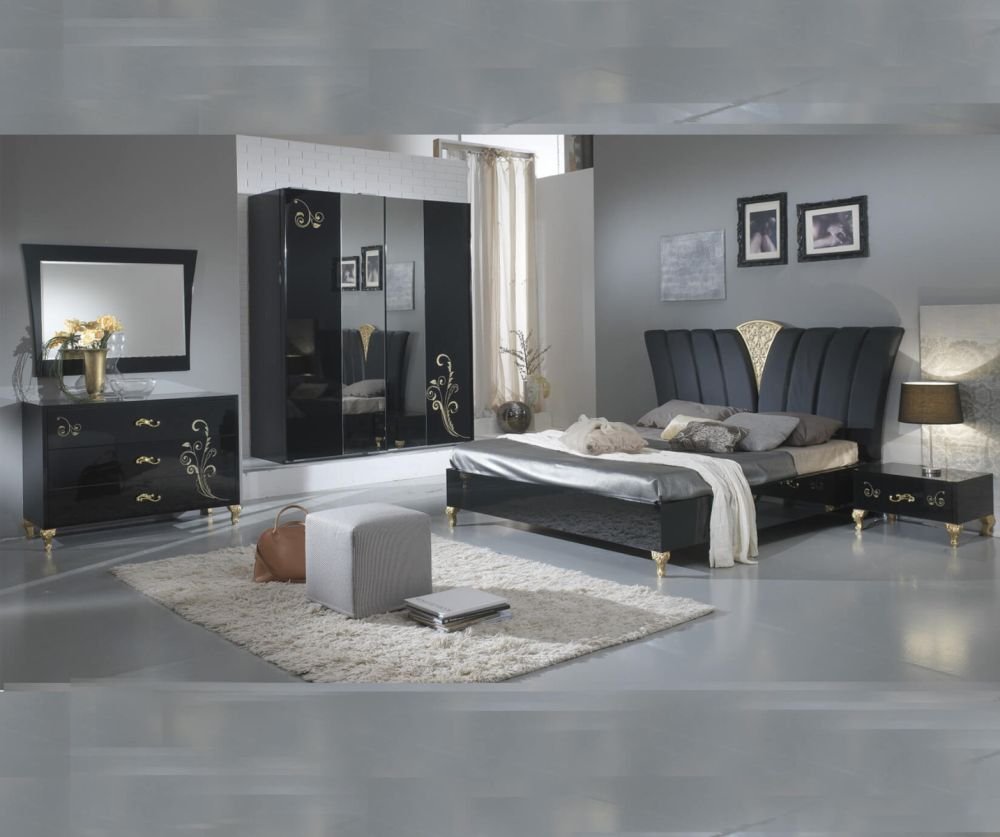 Ben Company Sofia Black and Gold Italian Bedroom Set with 2 Door Wardrobe Italian Bedroom Set Home Store Uk Ben Company Sofia Black and Gold Italian Bedroom Set with 2 Door Wardrobe Italian Bedroom Set Home Store Uk