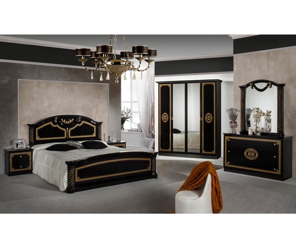 Dima Mobili Vera Black Bedroom Set with 4 Door Wardrobe Italian Bedroom Set Home Store UK Dima Mobili Vera Black Bedroom Set with 4 Door Wardrobe Italian Bedroom Set Home Store UK