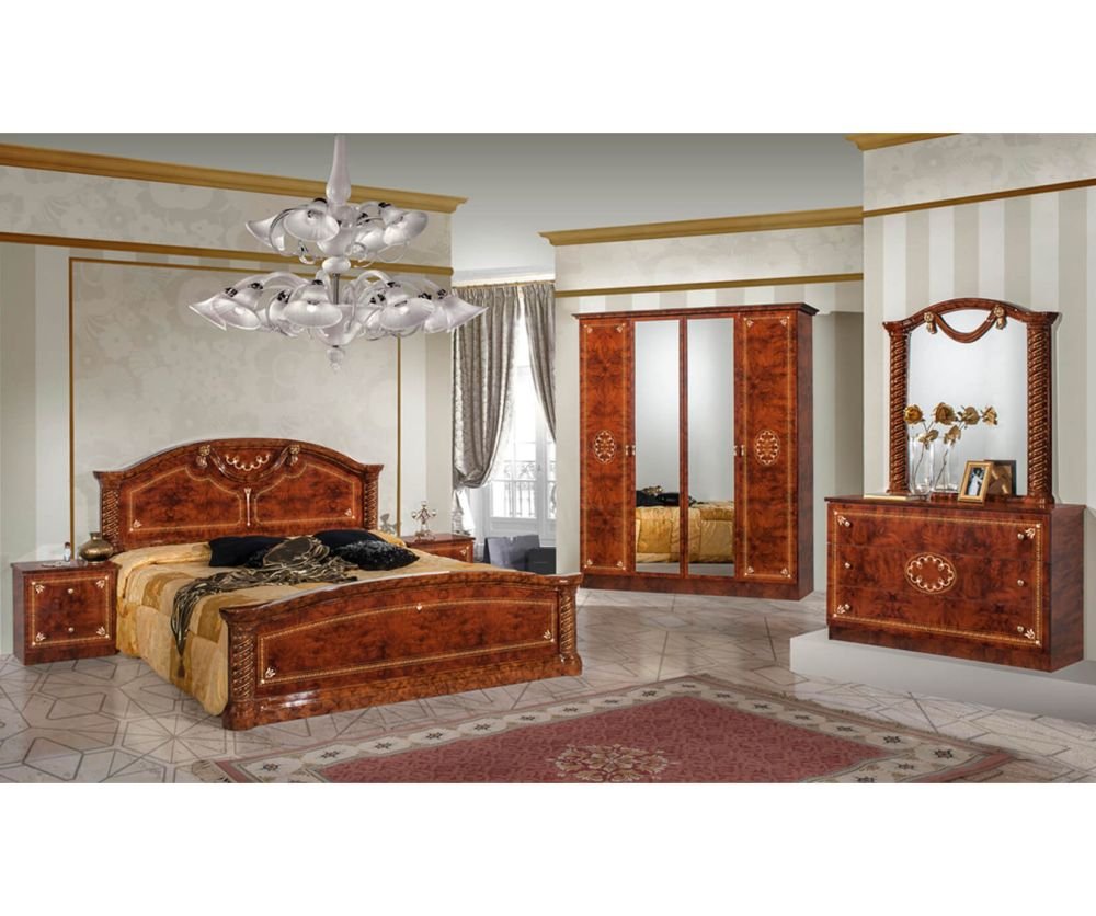 Dima Mobili Vera Walnut Bedroom Set with 6 Door Wardrobe Italian Bedroom Set Home Store UK Dima Mobili Vera Walnut Bedroom Set with 6 Door Wardrobe Italian Bedroom Set Home Store UK